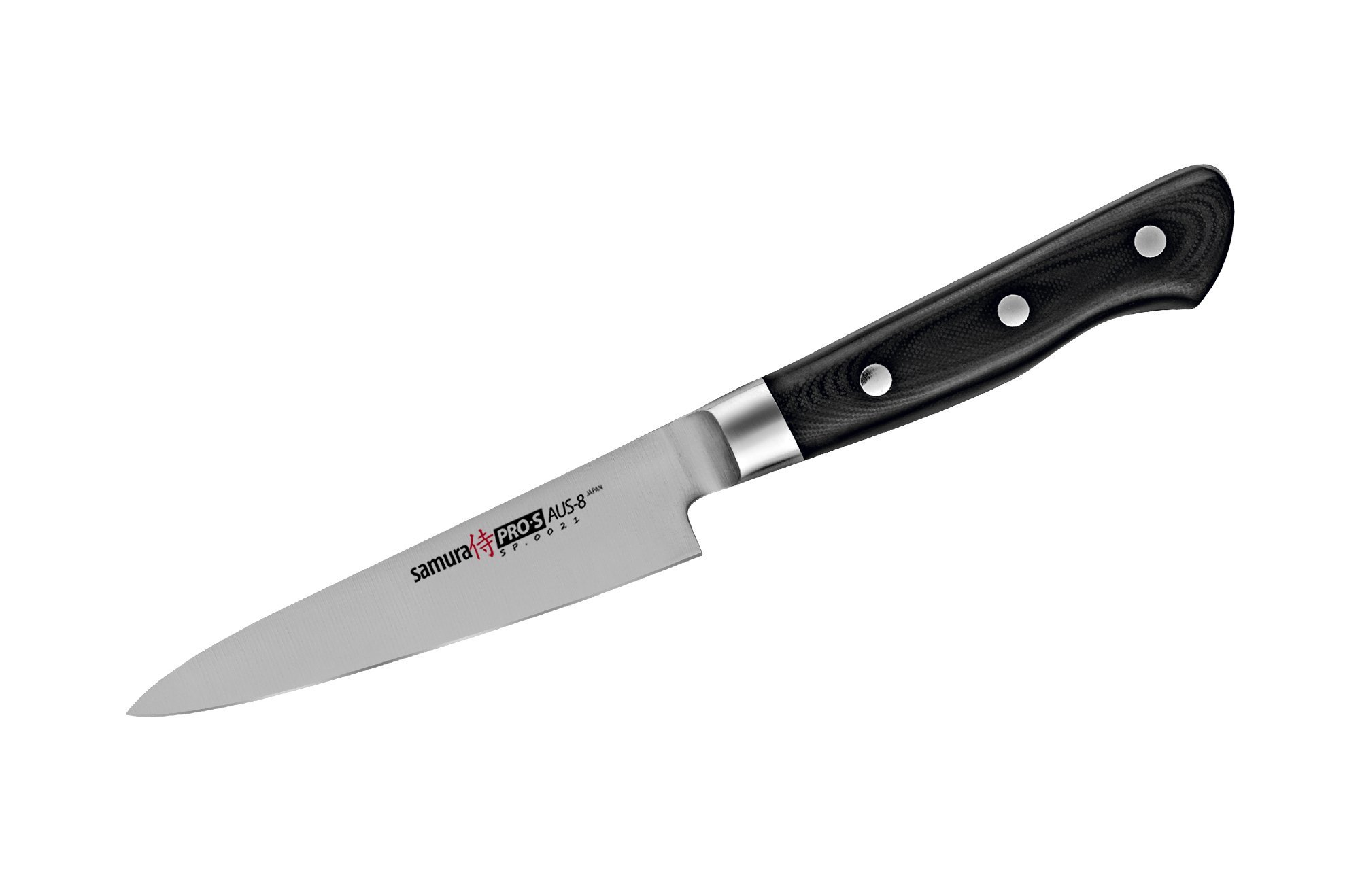 Нож кухонный Samura PRO-S универсальный - SP-0021, сталь AUS-8, рукоять G10, 115 мм
