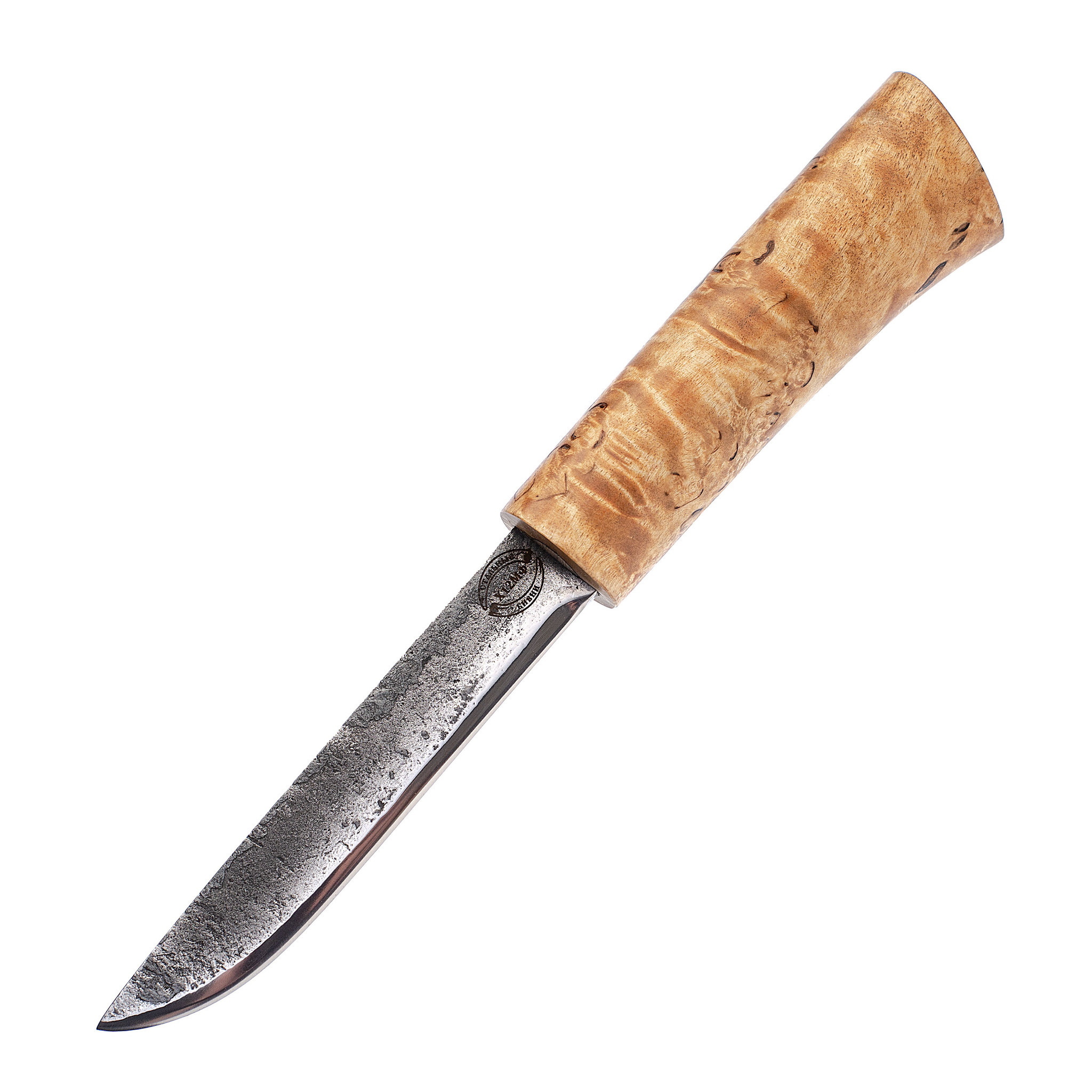 Нож Ханты-Манси в деревянных ножнах, сталь Х12МФ, берёзовый кап, венге-береста - фото 2