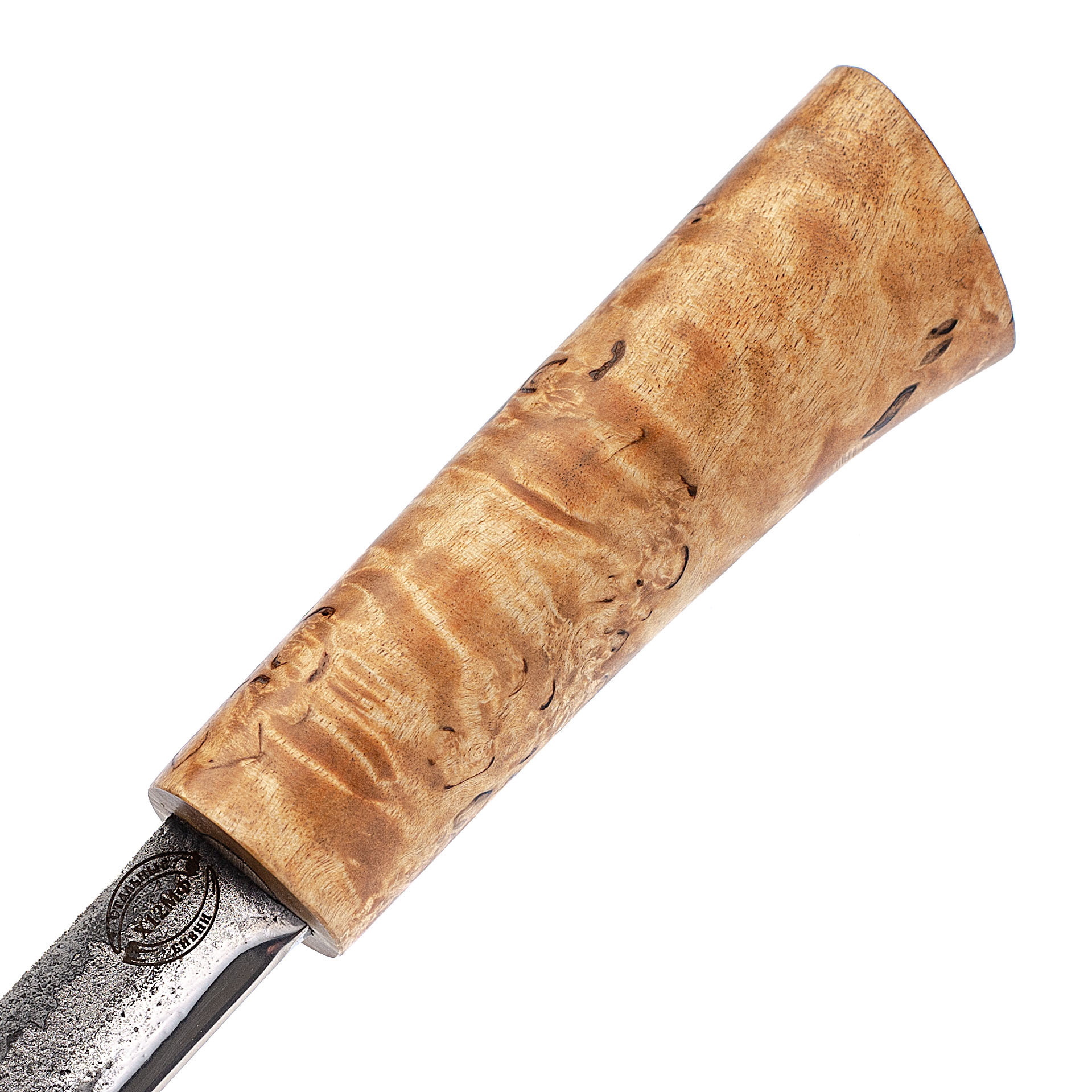 Нож Ханты-Манси в деревянных ножнах, сталь Х12МФ, берёзовый кап, венге-береста - фото 4