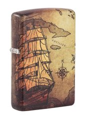 Фото Зажигалка ZIPPO Pirate Ship Design White Matte, латунь/сталь,  38x13x57 мм