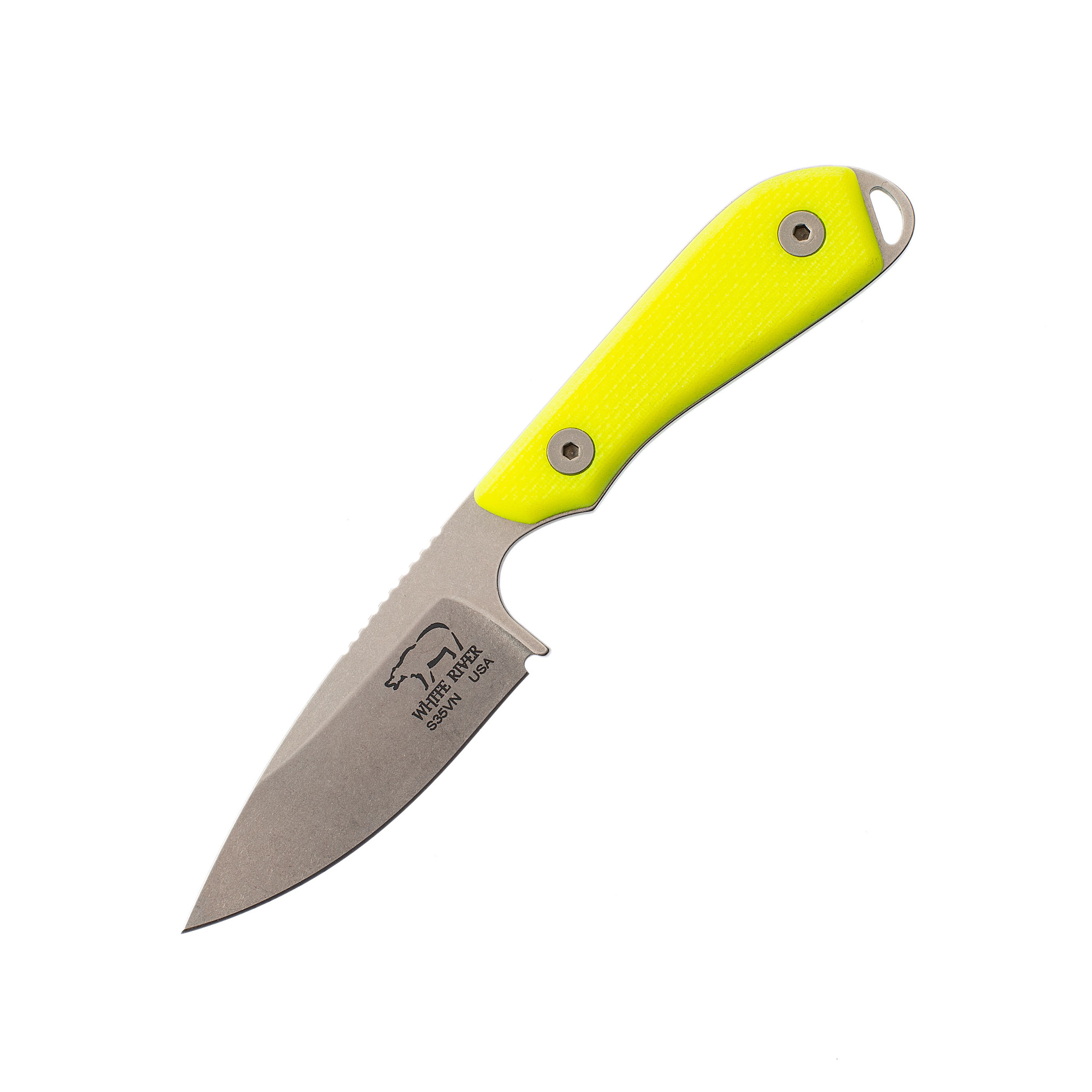 Нож White River M1 Backpacker Pro Limited Edition StoneWash, сталь CPM S35VN, рукоять G10 неоново-зеленая