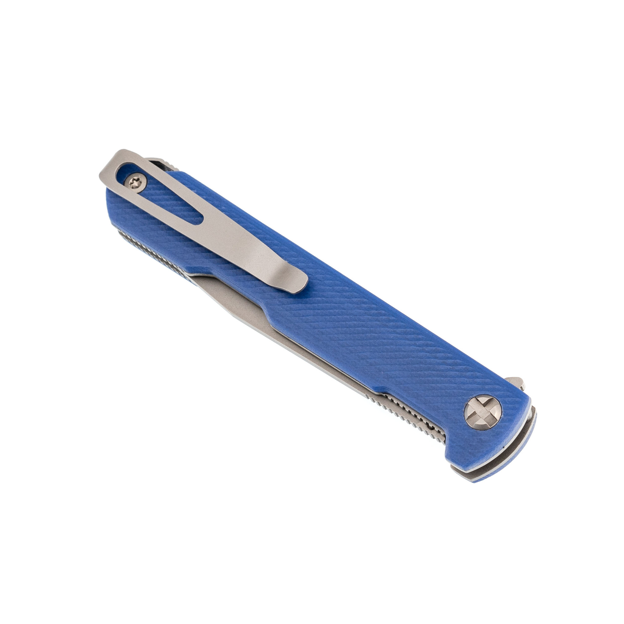 фото Складной нож авиационный single, сталь n690, рукоять g10, синий саро
