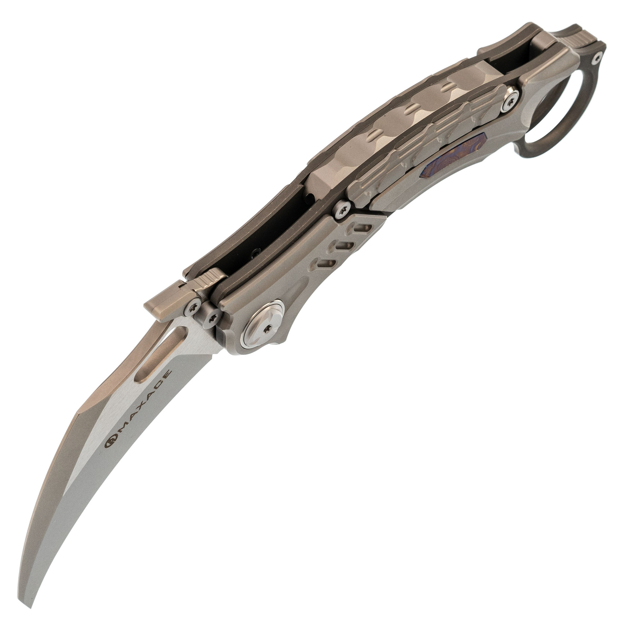 Складной нож Maxace Raptor, сталь Magnacut, рукоять Grey Titan/Timascus - фото 2