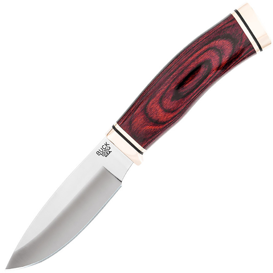 Туристический охотничий нож с фиксированным клинком Vanguard, сталь S30V, рукоять дерев.красная