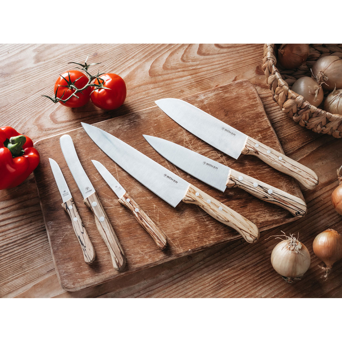 Кухонный шеф-нож Boker Tenera Chef's Medium Ice Beech, 158 мм, сталь С75, рукоять белый бук от Ножиков