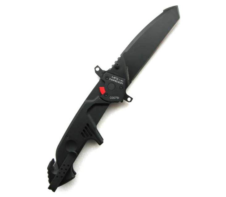 Складной нож Extrema Ratio MF3 Ingredior Tanto Black With Belt Cutter (со стропорезом), сталь N690, рукоять черный антикородал (алюминиевый сплав) - фото 3