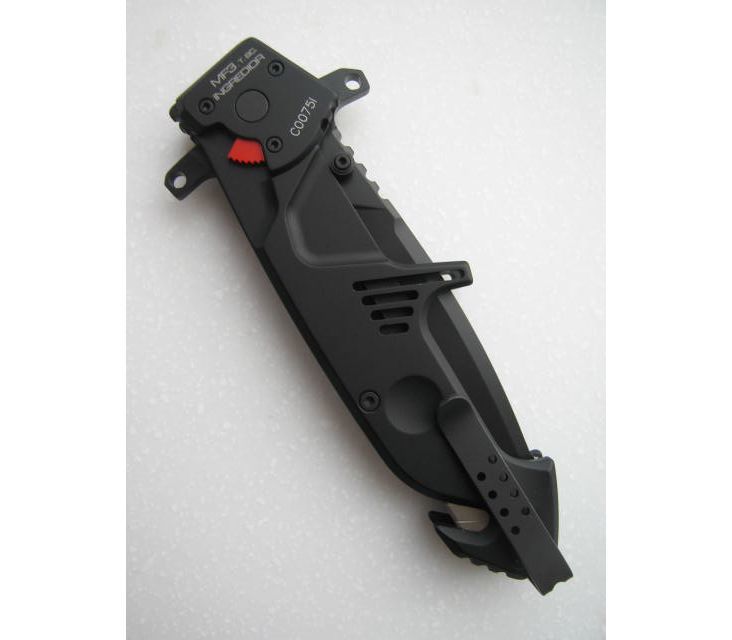 Складной нож Extrema Ratio MF3 Ingredior Tanto Black With Belt Cutter (со стропорезом), сталь N690, рукоять черный антикородал (алюминиевый сплав) - фото 5