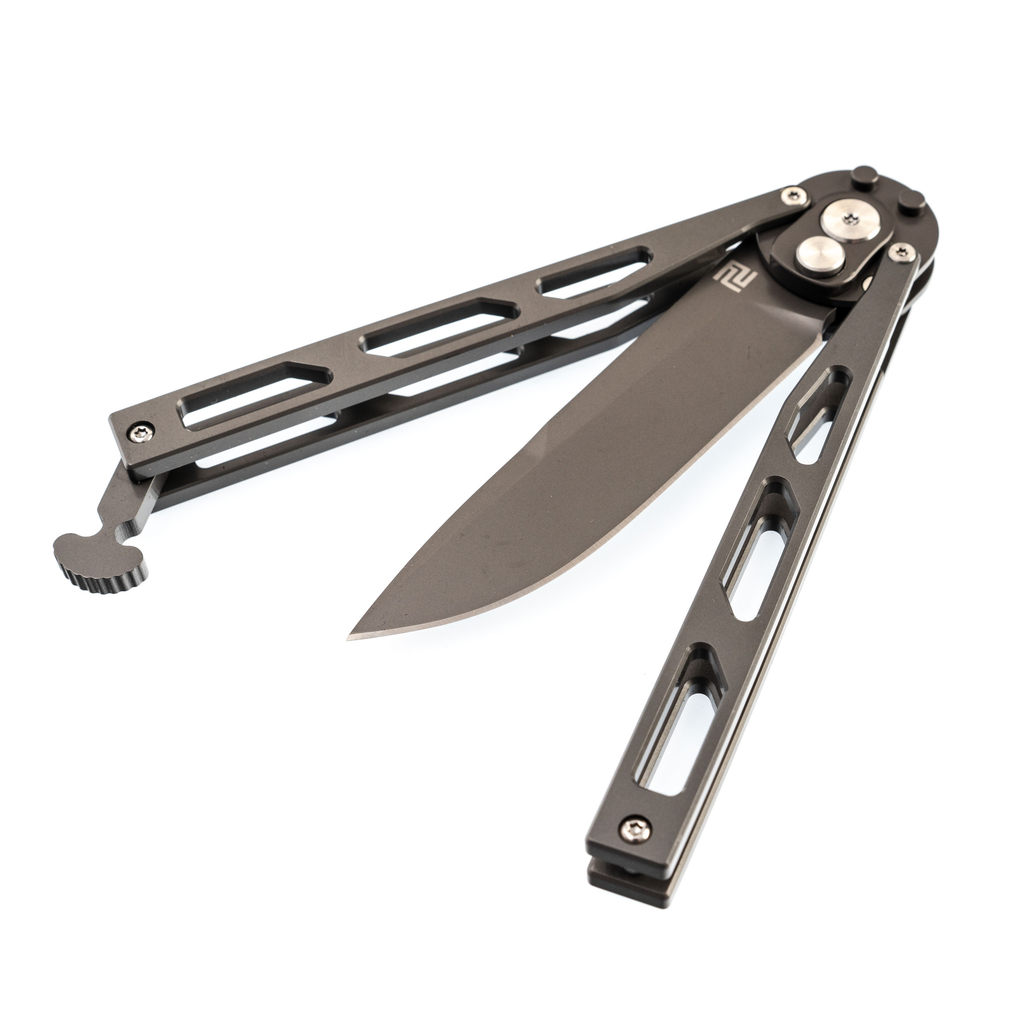 фото Автоматический нож бабочка artisan kinetic-tool, d2 steel grey artisan cutlery