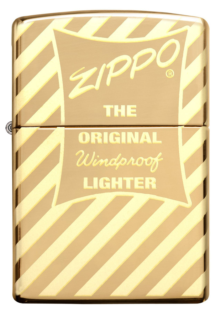 Зажигалка ZIPPO Vintage Zippo Box Top с покрытием High Polish Brass, латунь/сталь, золотистая, глянцевая, 36x12x56 мм - фото 4