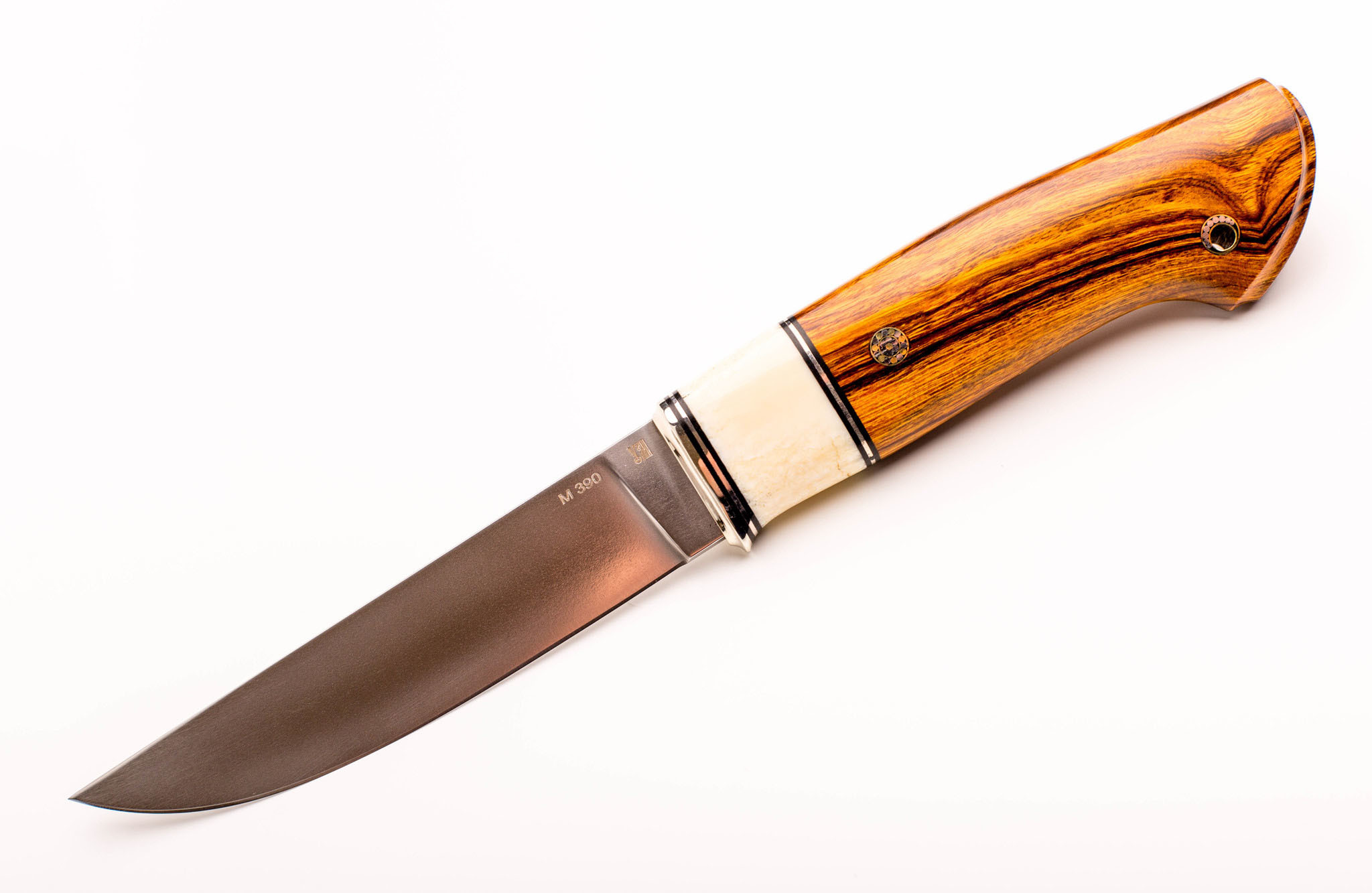Нож Лидер 3, сталь M390, железное дерево, вставка рог лося топорик кухонный для рубки мяса samura bamboo sba 0040 сталь aus 8 рукоять сталь 180 мм