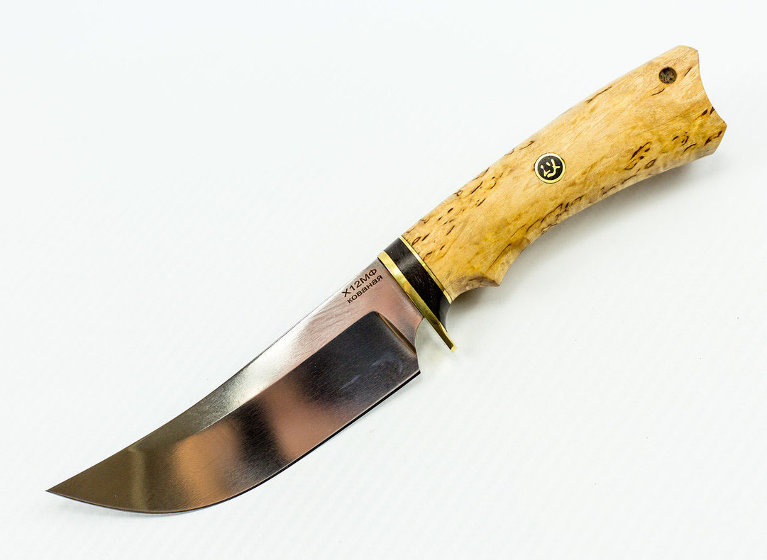 Нож Восточный Х12МФ, карельская берёза - фото 1