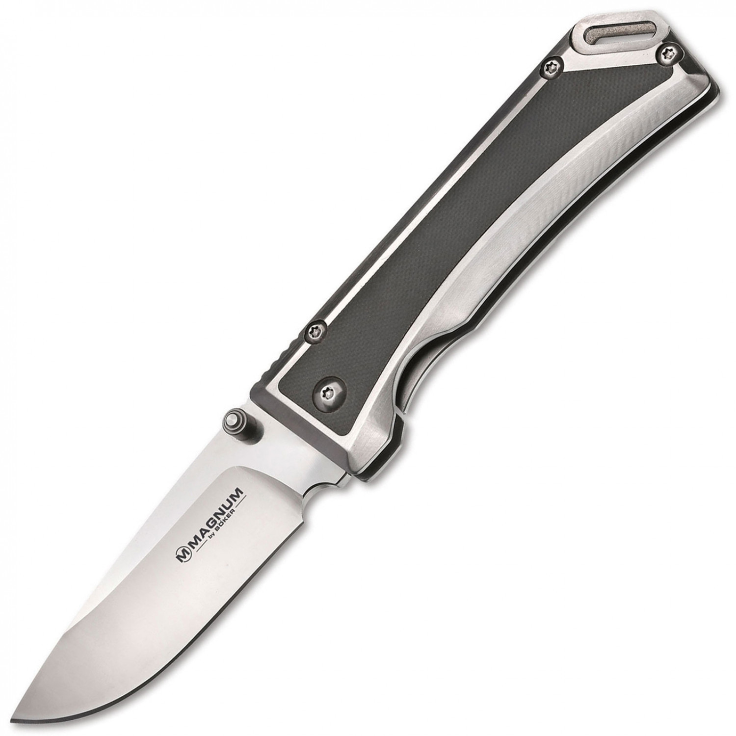 Нож складной Magnum Metal - Boker 01MB704, сталь 440B Satin Plain, рукоять стеклотекстолит G10/нержавеющая сталь