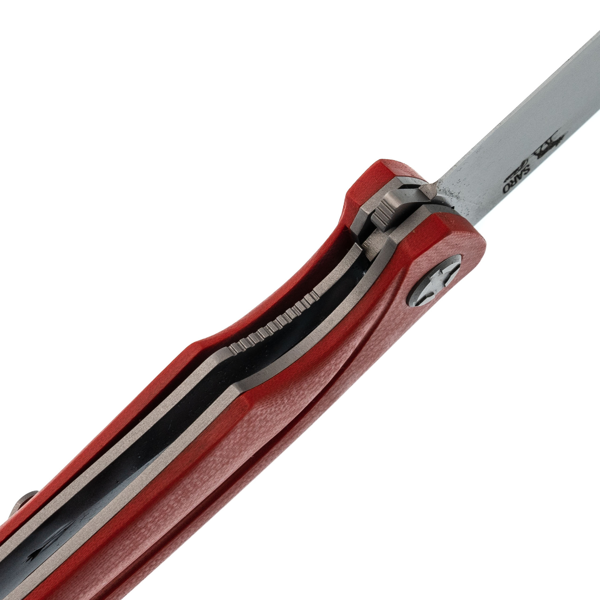 фото Складной нож чиж плюс, сталь k110, g10 красная саро