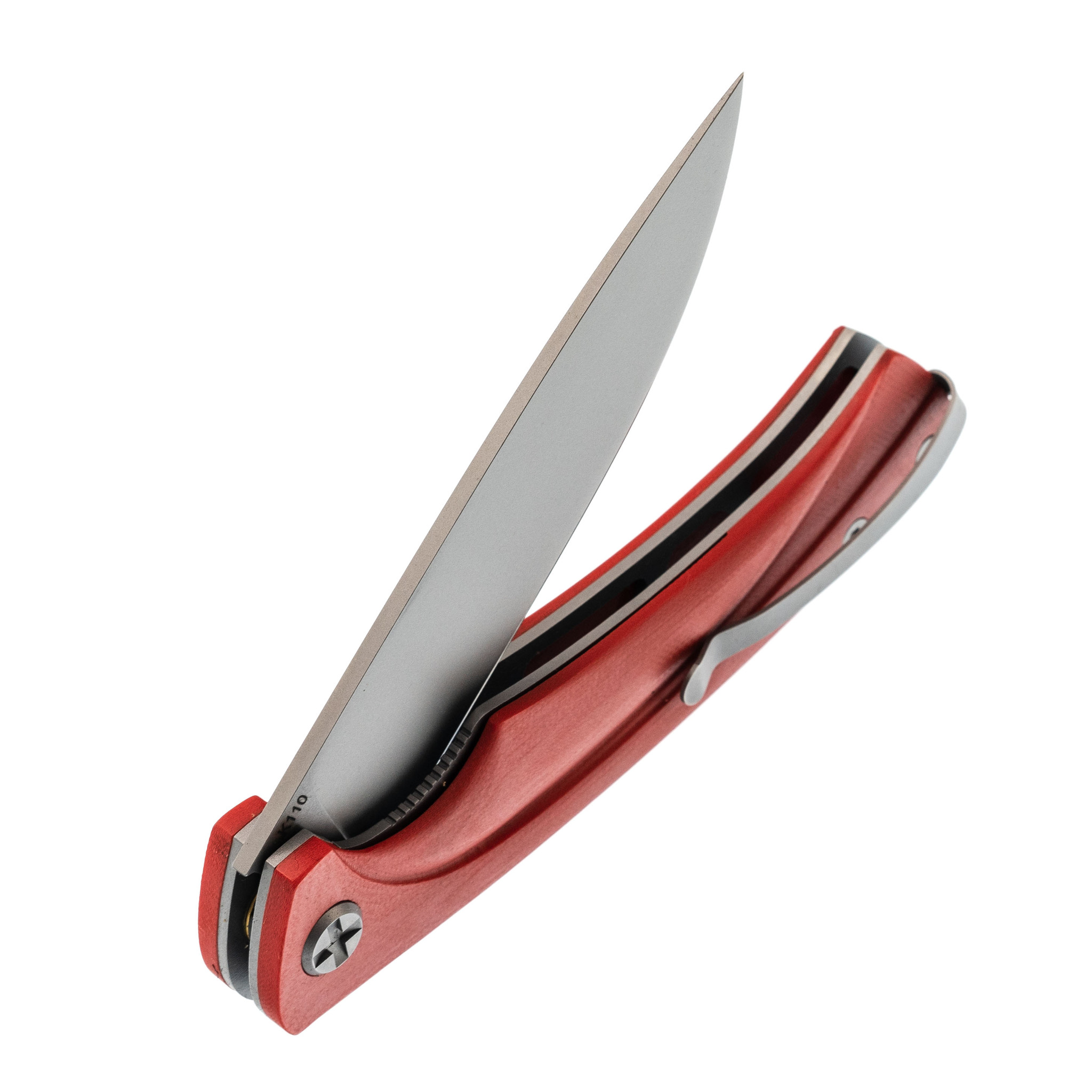 фото Складной нож чиж плюс, сталь k110, g10 красная саро