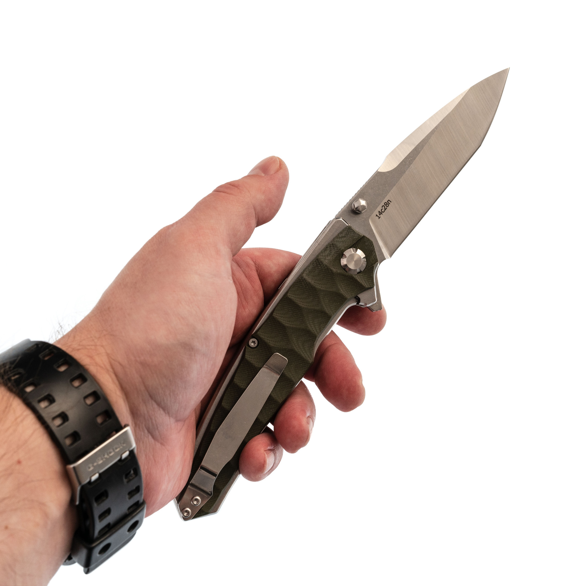 Складной нож Eafengrow EF913, сталь 14C28N, рукоять G10, зеленый - фото 7