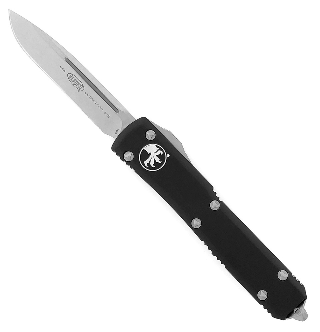 Автоматический выкидной нож Microtech Ultratech S/E, сталь CTS-204P, рукоять черный алюминий, клинок стоунвош
