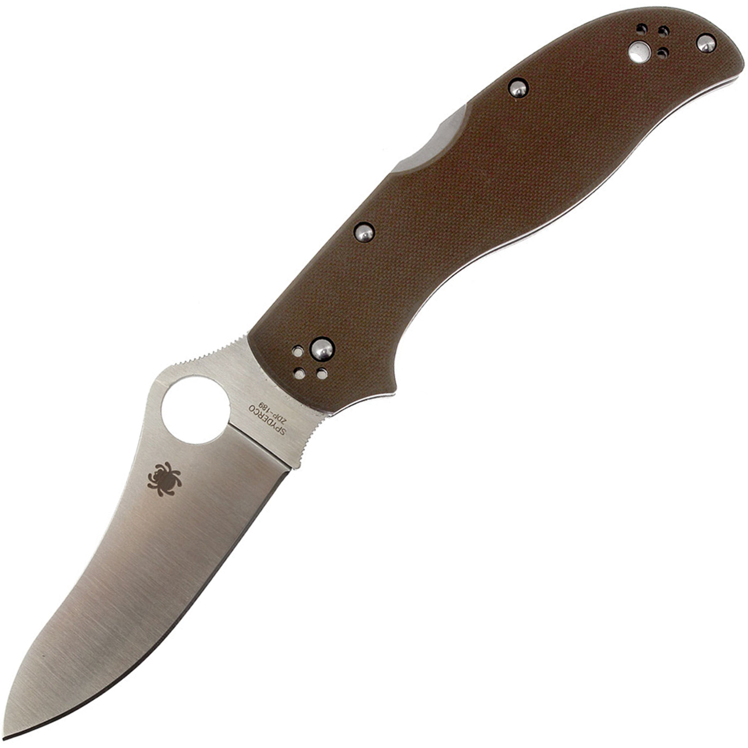 Нож складной Stretch 2 Spyderco 90GBNPE2, сталь ZDP-189 Satin Plain, рукоять стеклотекстолит G10, коричневый - фото 1