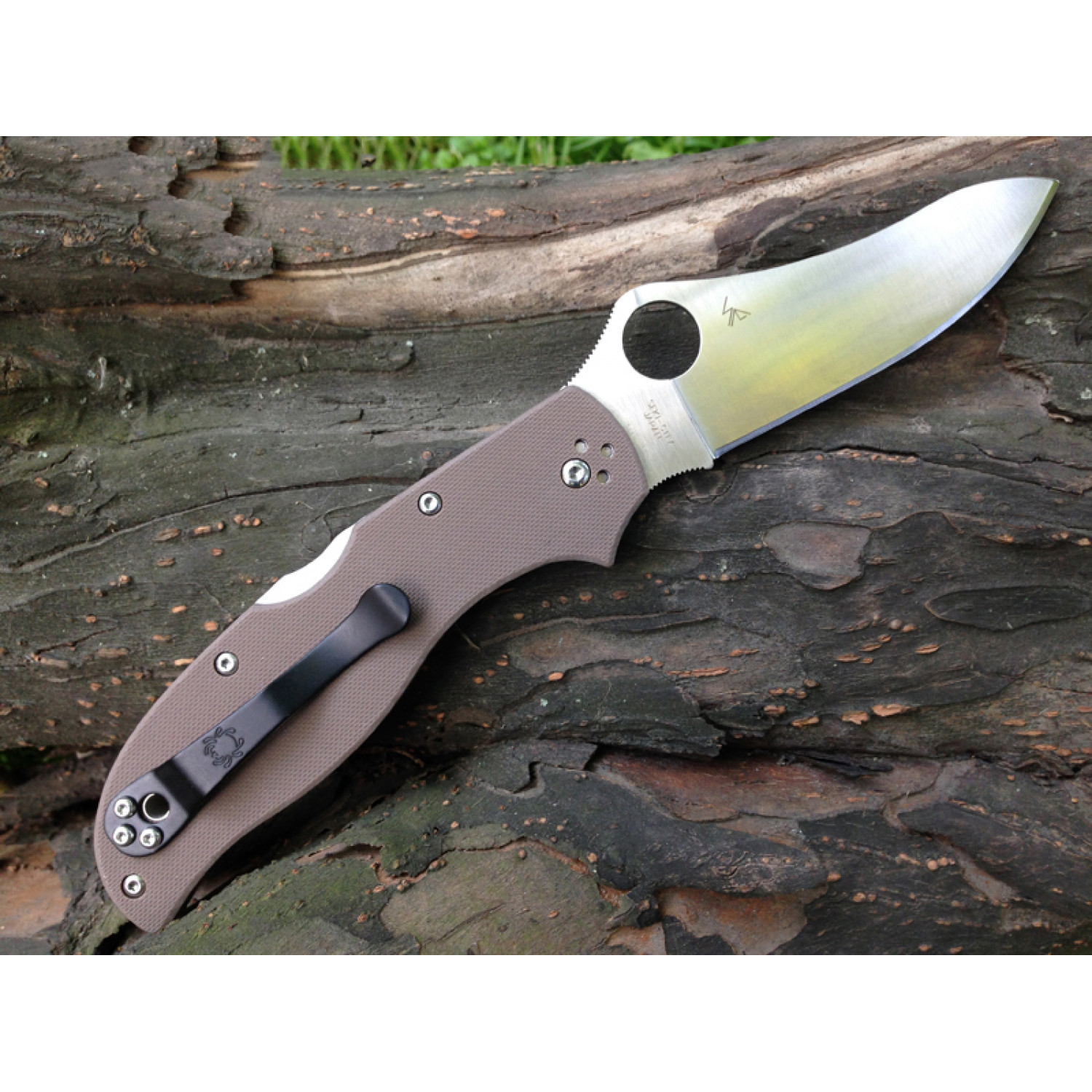 Нож складной Stretch 2 Spyderco 90GBNPE2, сталь ZDP-189 Satin Plain, рукоять стеклотекстолит G10, коричневый - фото 5