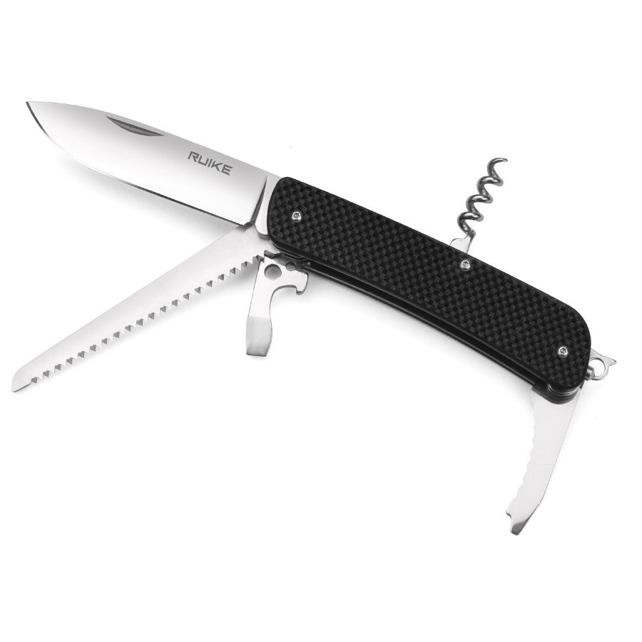 Нож Ruike L32-B, сталь Sandvik 12C27, рукоять G10, черный