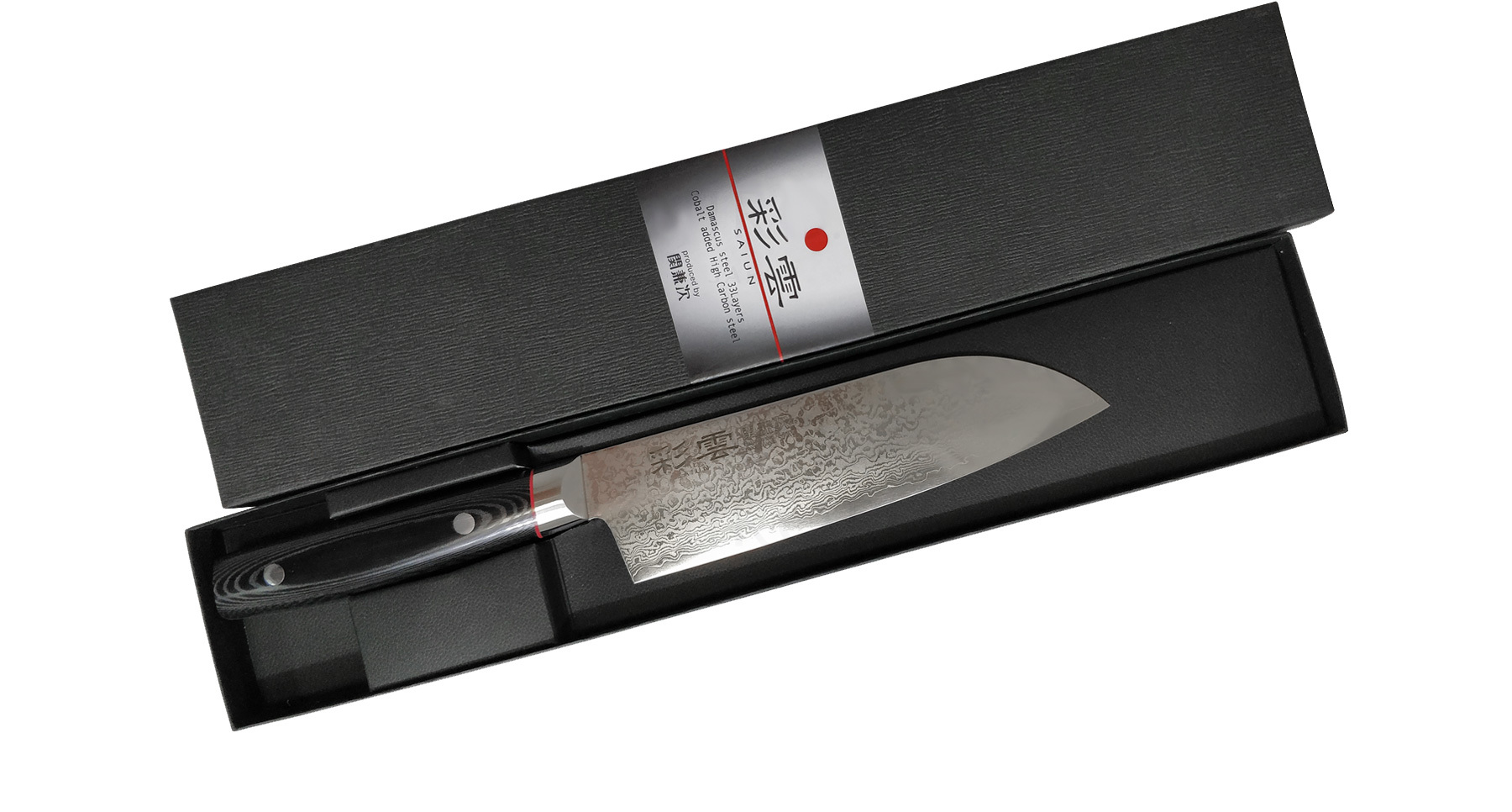 Нож Сантоку Kanetsugu Saiun Damascus, 9003, сталь VG-10, в картонной коробке от Ножиков