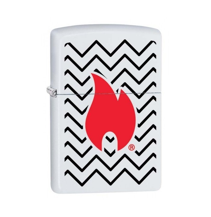 Зажигалка Zippo Fire с покрытием White Matte, латунь/сталь, белая, матовая, 36x12x56 мм
