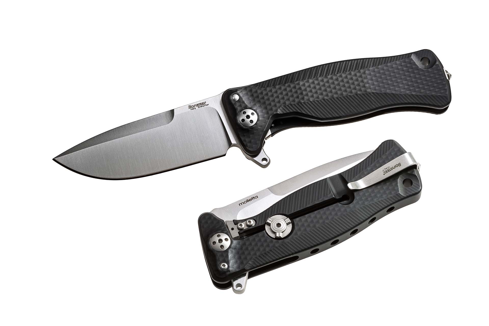 фото Нож складной lionsteel sr11a bs, сталь uddeholm sleipner®, рукоять алюминий (black solid® aluminum) lion steel