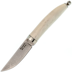 Фото Нож Тигр малютка, литой булат Баранова, рог лося