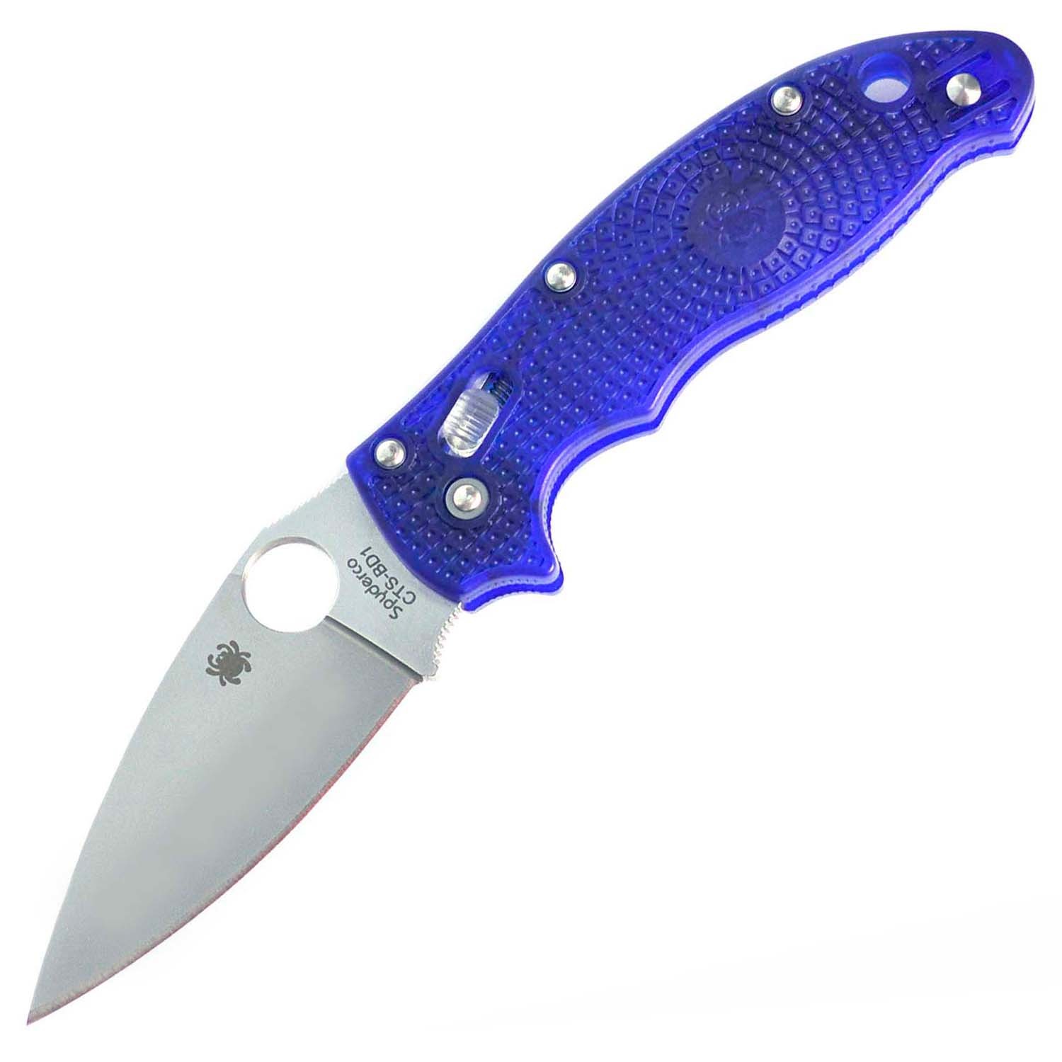 Нож складной Manix 2 Lightweight Blue Spyderco 101PBL2, сталь Carpenter CTS-BD1 Alloy Satin Plain, рукоять пластик FRCP, синий