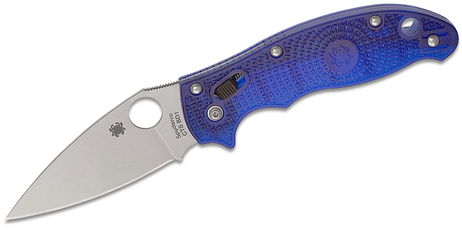 фото Нож складной manix 2 lightweight blue spyderco 101pbl2, сталь carpenter cts™ - bd1 alloy satin plain, рукоять пластик frcp, синий