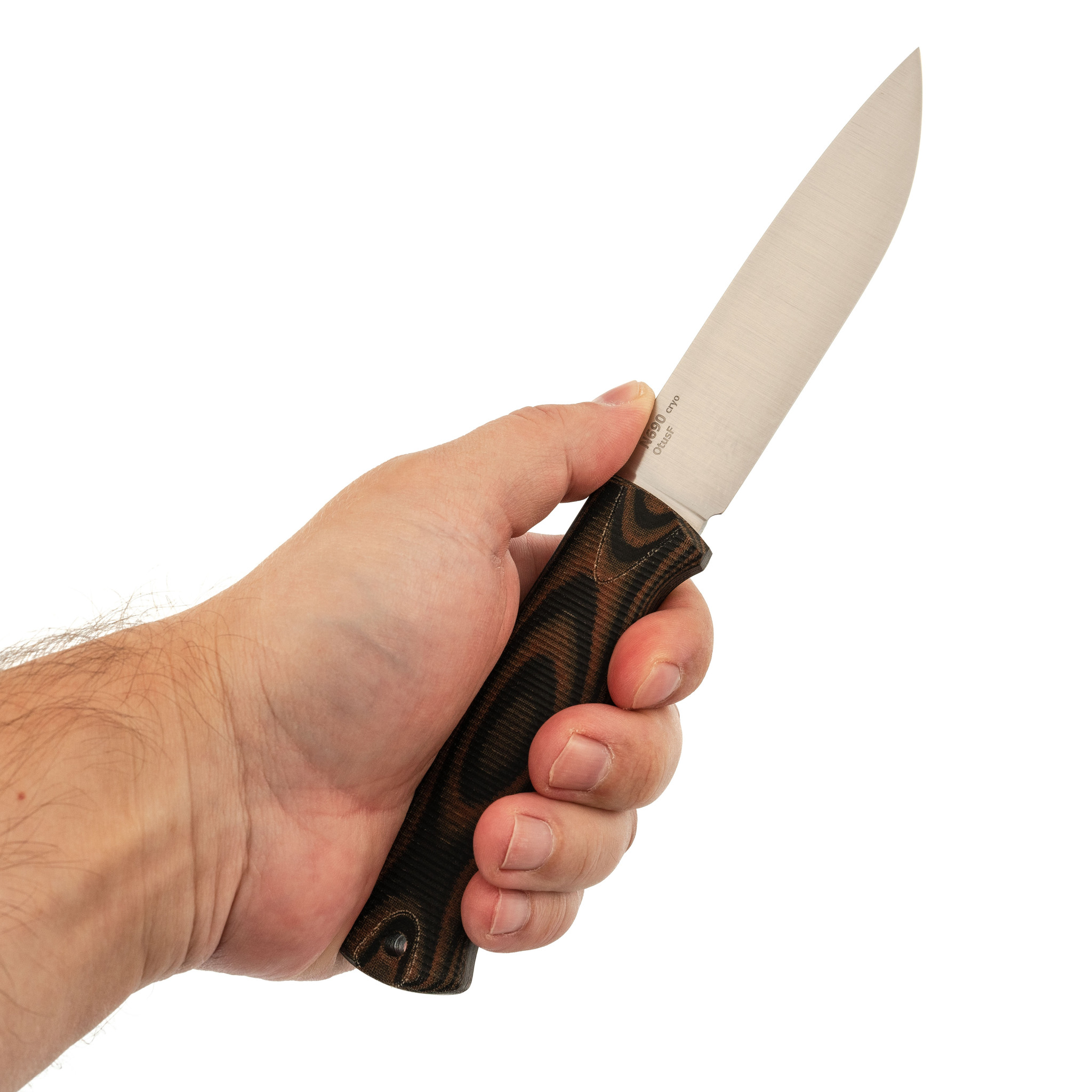 Нож Otus-F, сталь N690, рукоять микарта, окунь - фото 4