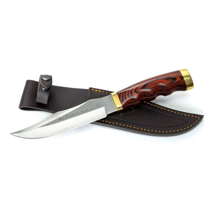 фото Нож с фиксированным клинком muela bufalo, сталь x50crmov15, рукоять pakka wood, коричневый