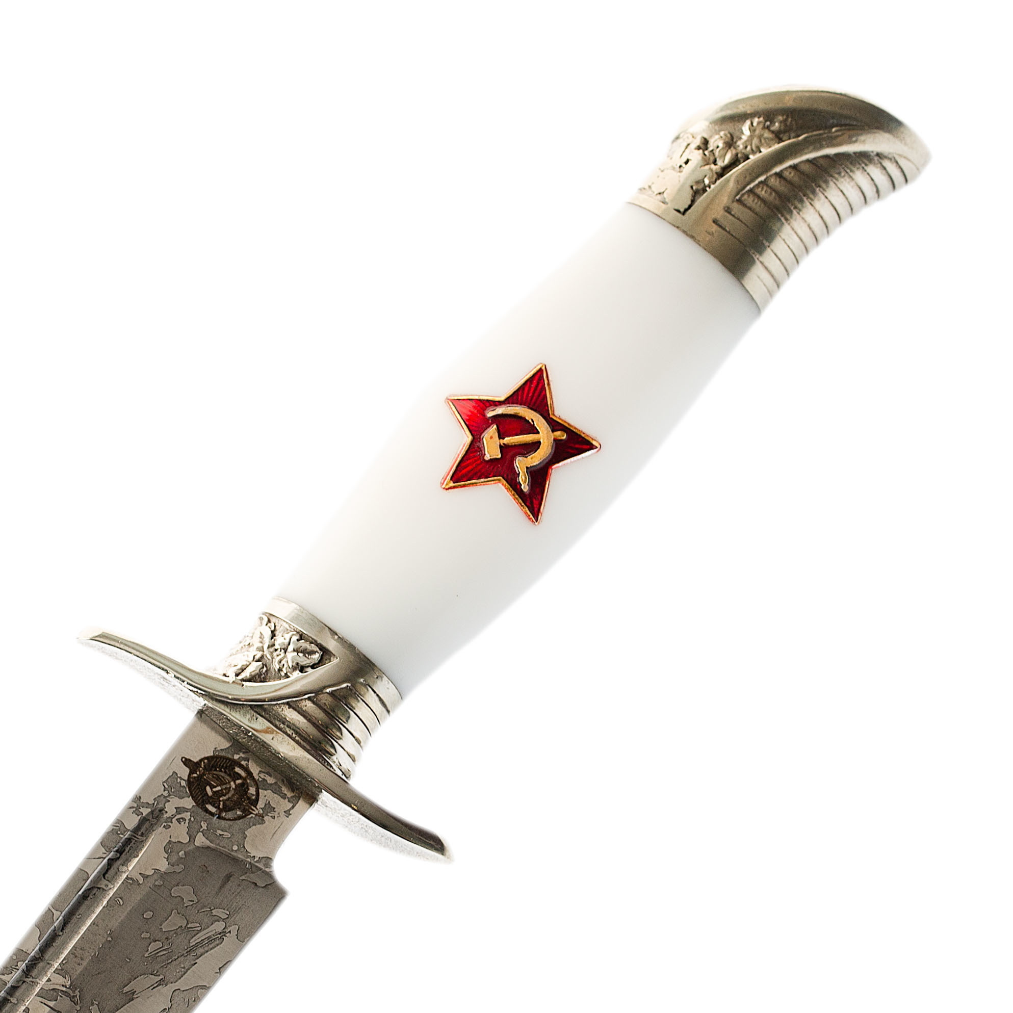 Нож Финка НКВД со звездой, сталь Х12МФ, белый акрил - фото 2