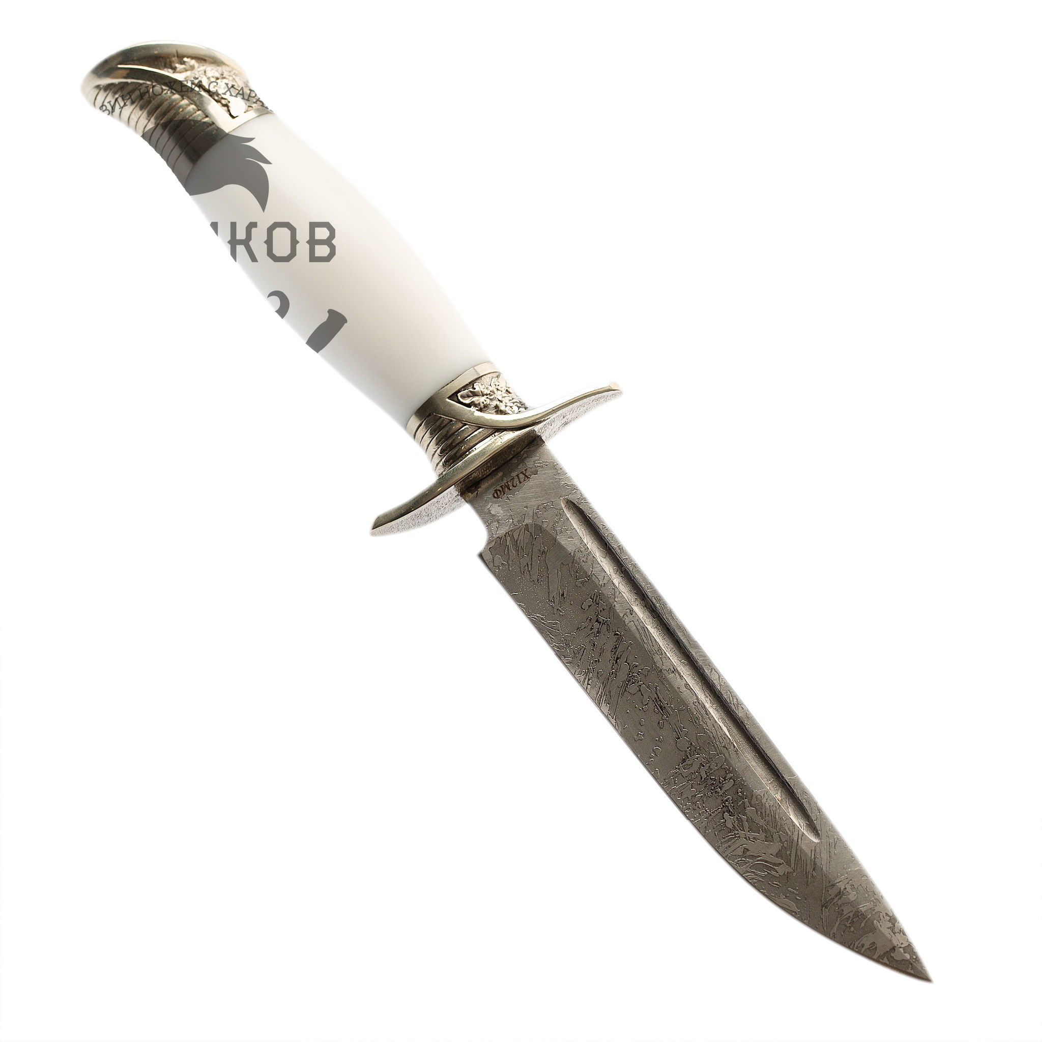Нож Финка НКВД со звездой, сталь Х12МФ, белый акрил - фото 5