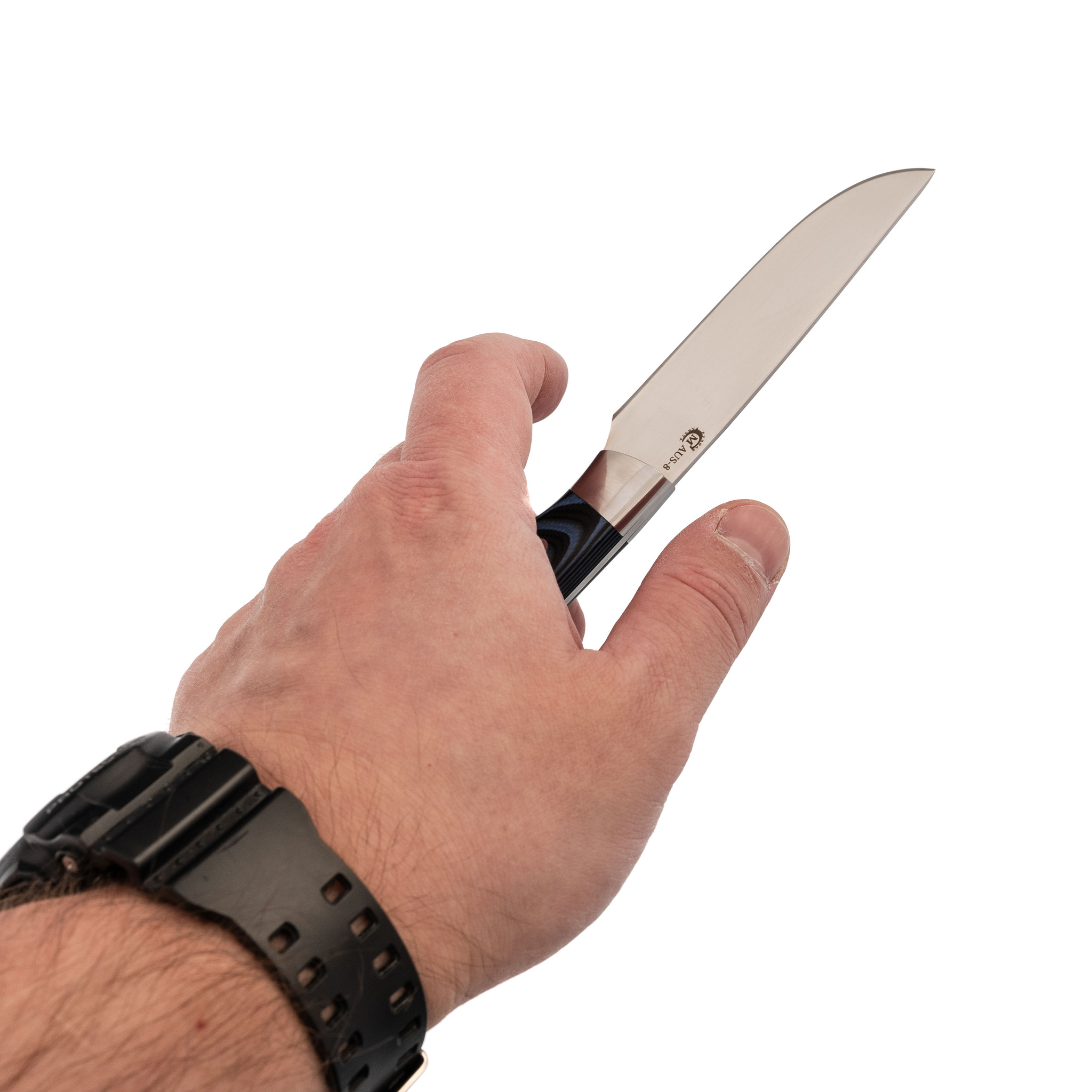 фото Нож овощной-2, сталь aus-8, рукоять g10 кузница семина