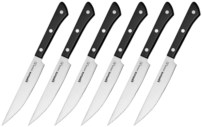 Набор стейковых ножей 6 в 1 Harakiri Samura, 125 мм, Samura, Наборы ножей Samura
