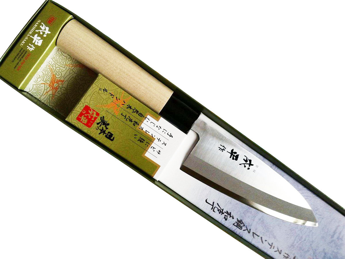фото Нож кухонный деба, narihira, tojiro, fc-70, сталь aus-8, дуб, в картонной коробке