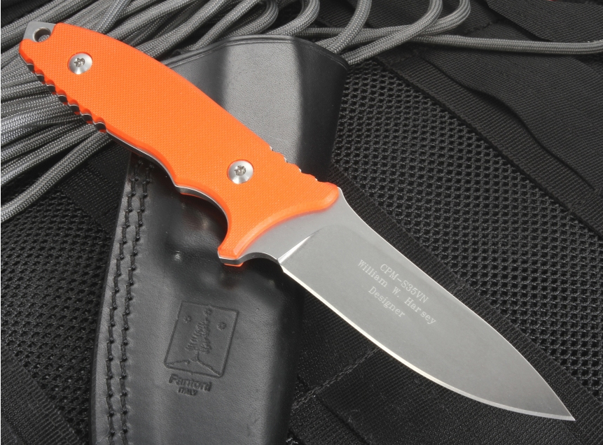 Нож с фиксированным клинком Fantoni, HB Fixed, FAN/HBFxSwOrLBk, сталь CPM-S35VN, рукоять стеклотекстолит G-10, оранжевый от Ножиков