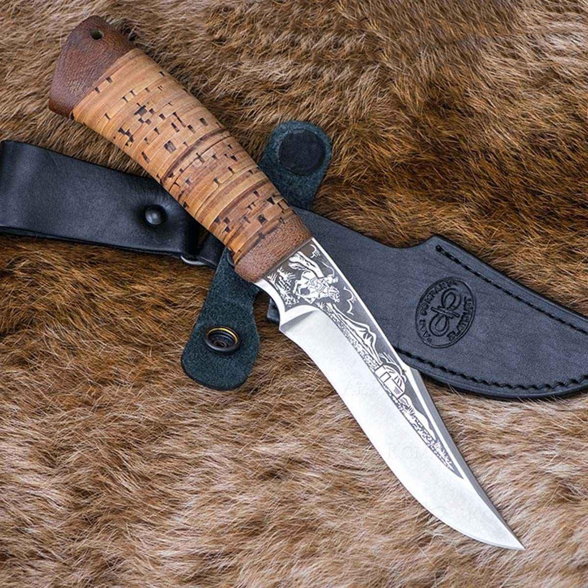 Нож АиР Хазар, сталь К-340, рукоять береста - фото 2