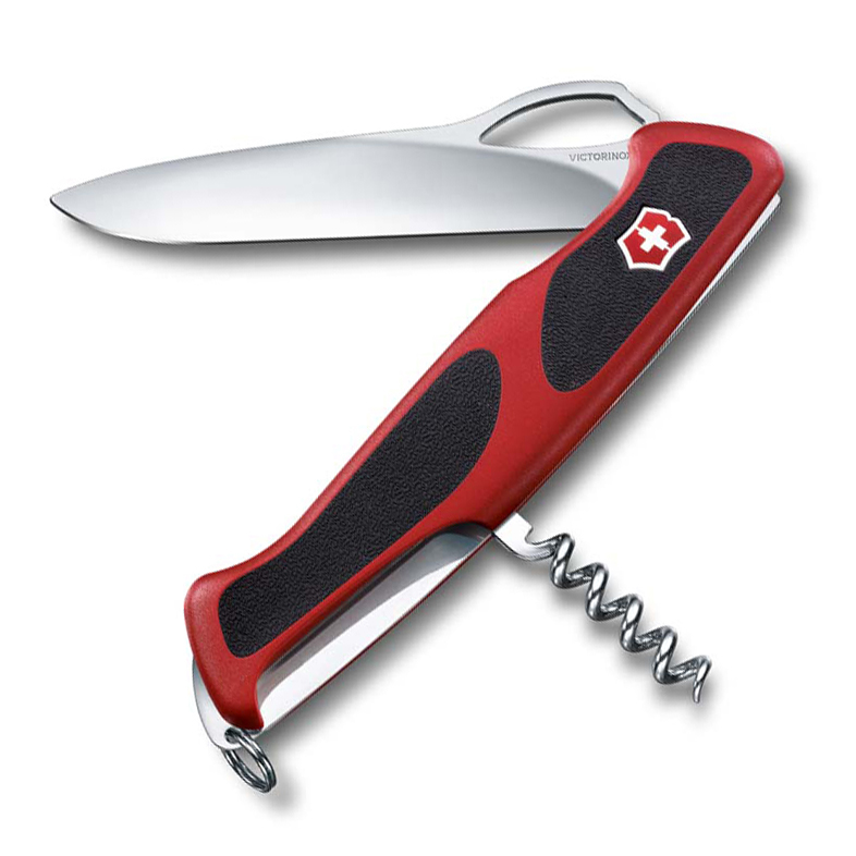 Нож перочинный Victorinox RangerGrip 63, сталь X55CrMo14, рукоять полиамид, красно-чёрный нож 0 9523 с victorinox