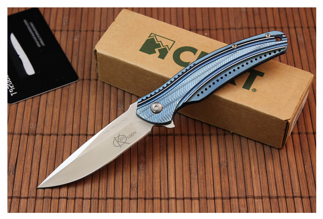Складной нож CRKT Ripple Blue, сталь Acuto 440, рукоять