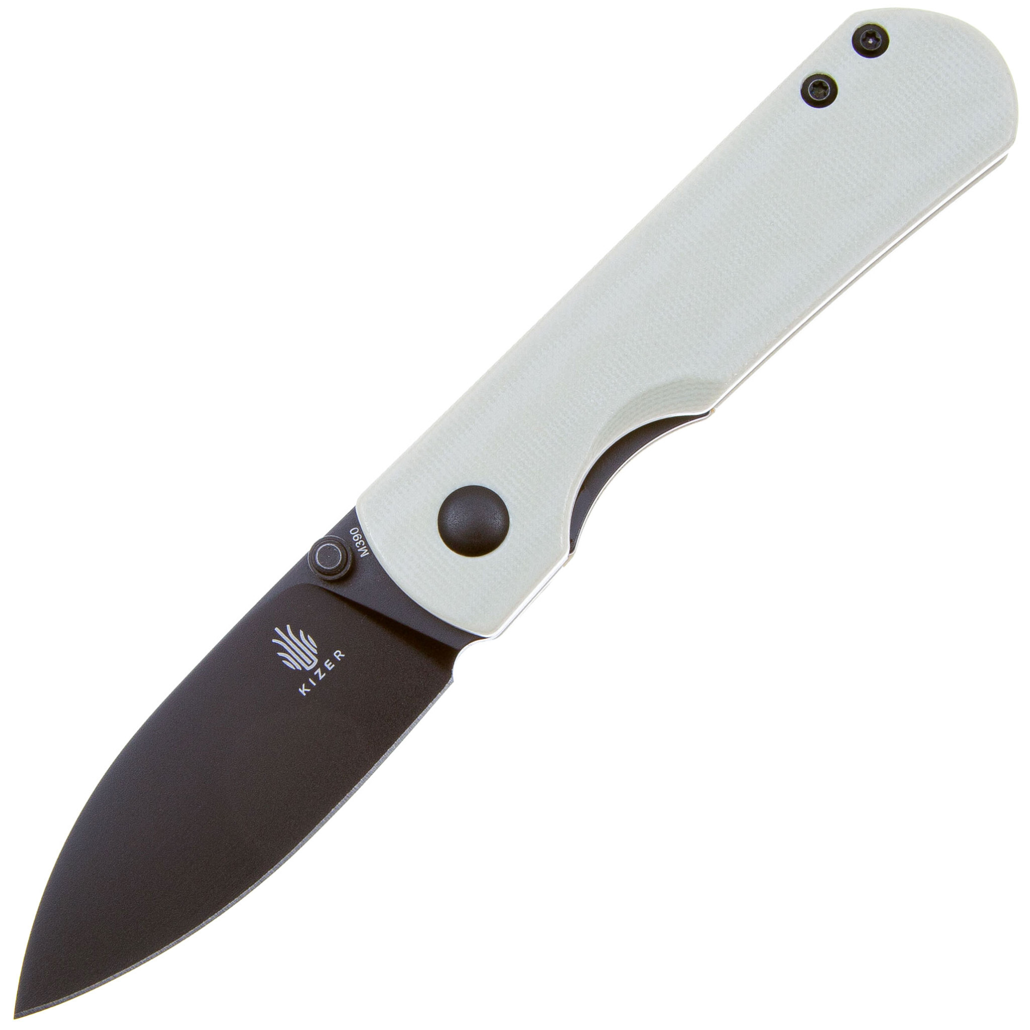 Складной нож Kizer Yorkie Black, сталь M390, рукоять G10, белый - фото 1