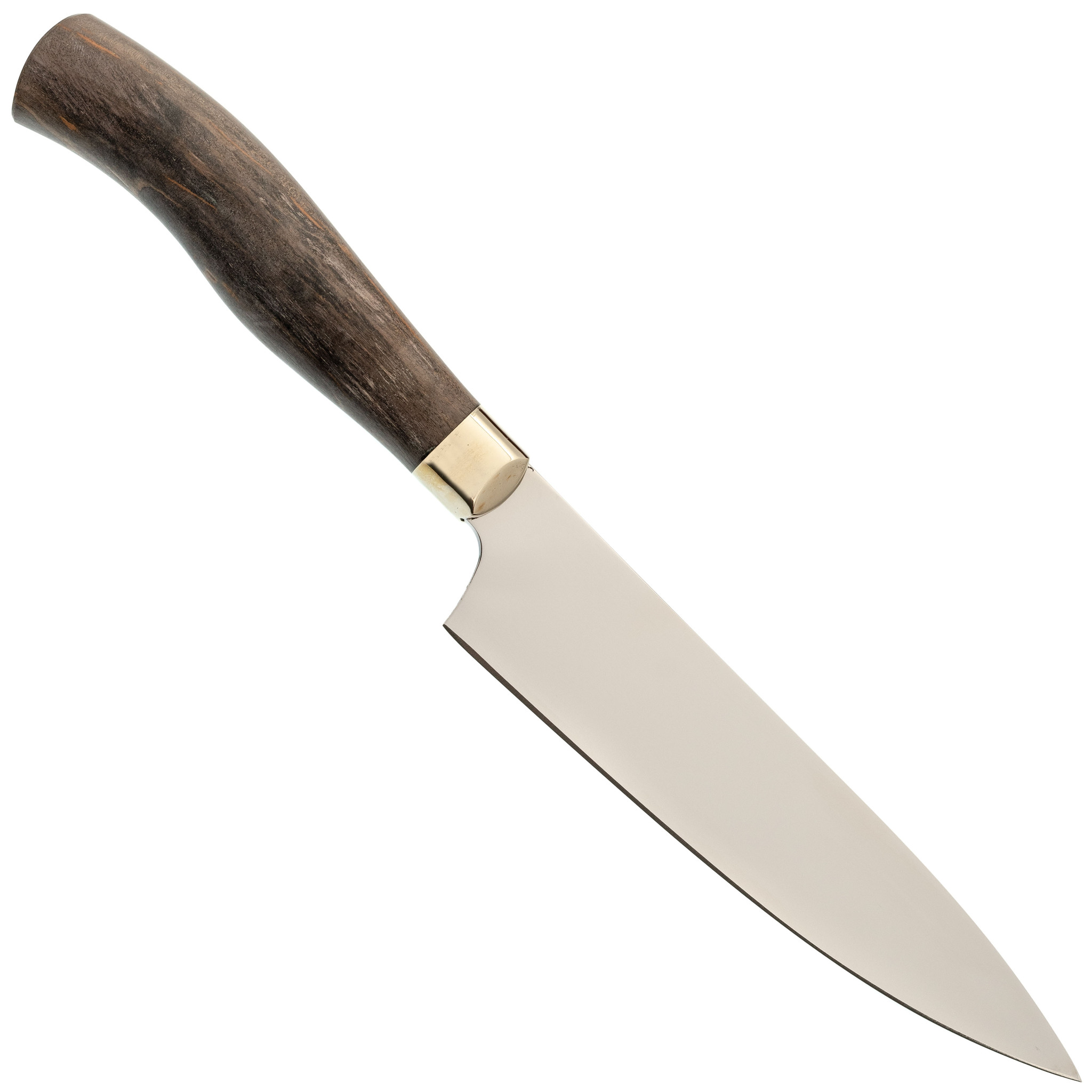 Нож кухонный Шеф-1  Х12МФ, карельская береза, мельхиор - фото 3