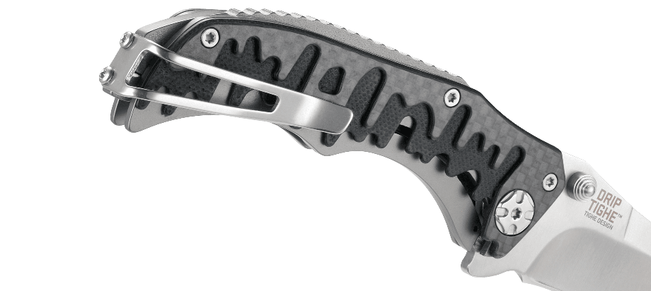 фото Полуавтоматический складной нож drip tighe, crkt 1190, сталь 8cr13mov satin, рукоять carbon fiber/g10