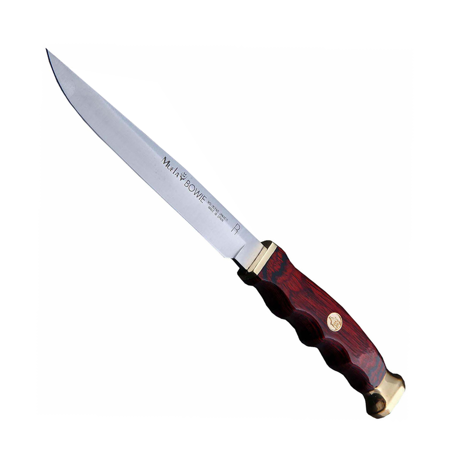 фото Нож с фиксированным клинком muela bowie, сталь x50crmov15, рукоять pakka wood, коричневый