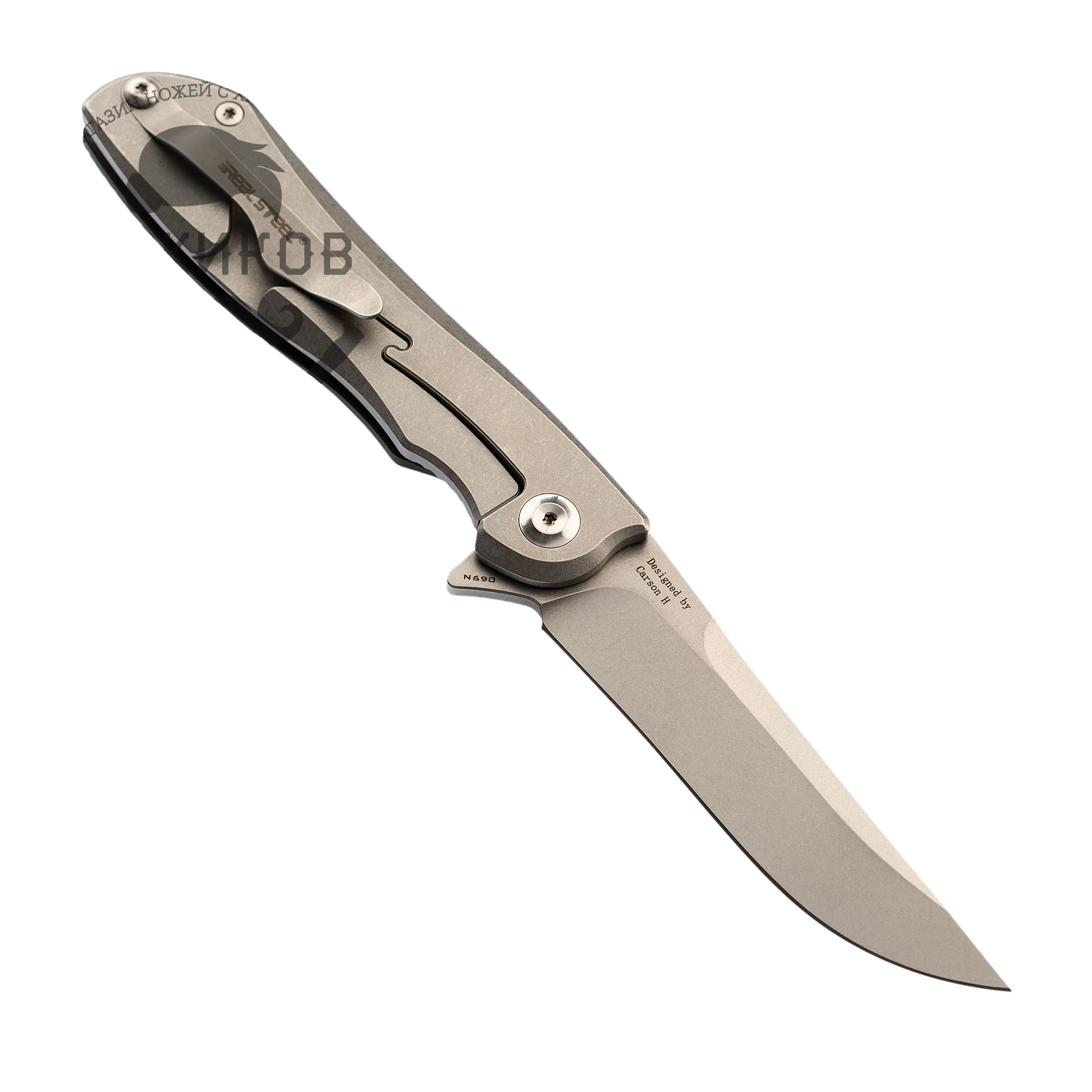 Складной нож RealSteel Megalodon Revival, сталь N690, рукоять Carbon Fiber от Ножиков
