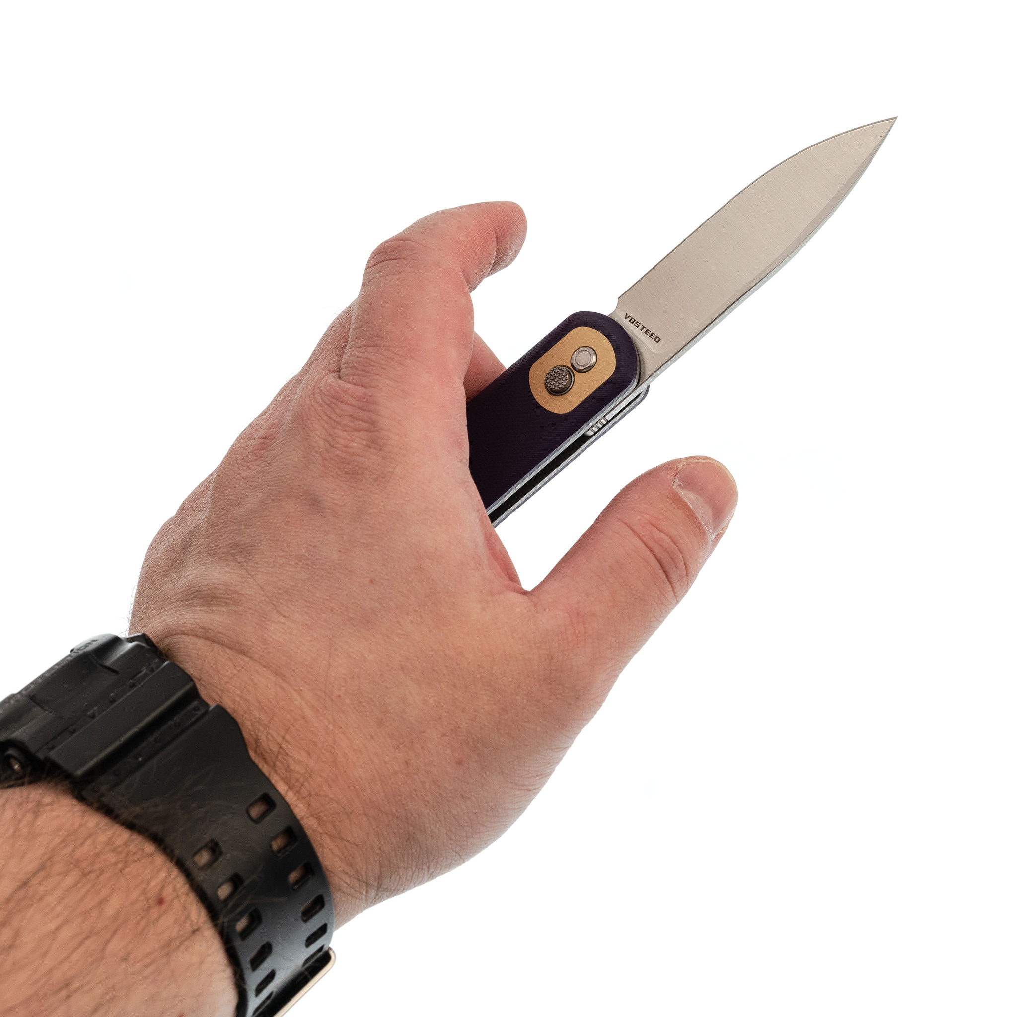 Складной нож Corgi Vosteed, сталь 14C28N, рукоять G10, фиолетовый - фото 7
