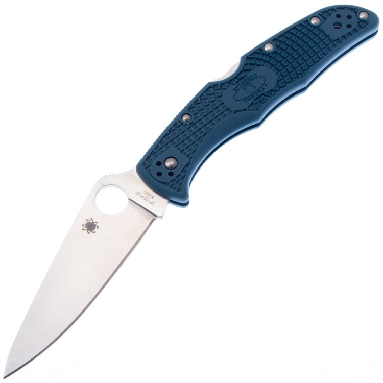 Складной нож Spyderco Endura 4, сталь K390, рукоять FRN Blue
