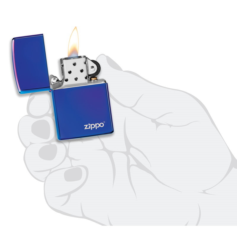 Зажигалка ZIPPO Classic с покрытием High Polish Indigo, латунь/сталь, синяя, глянцевая, 36x12x56 мм - фото 5
