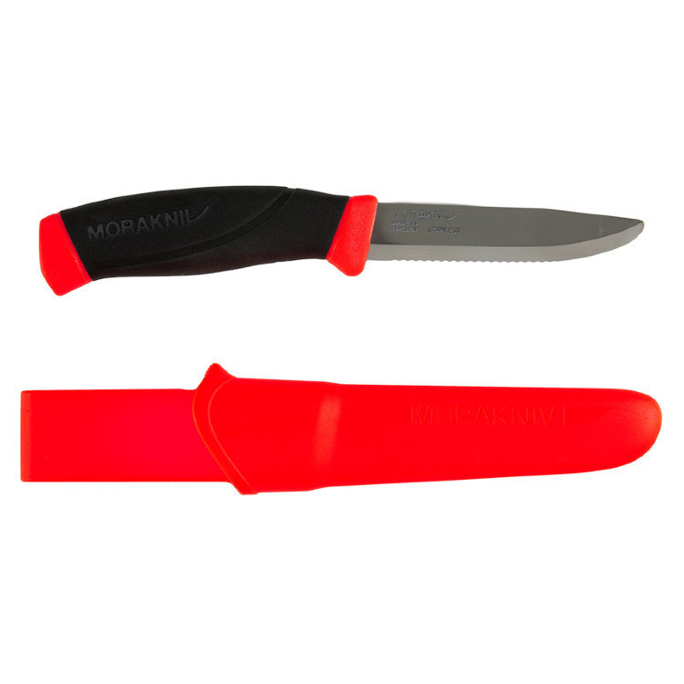 фото Нож с фиксированным лезвием morakniv companion f rescue, сталь sandvik 12с27, рукоять резина/пластик