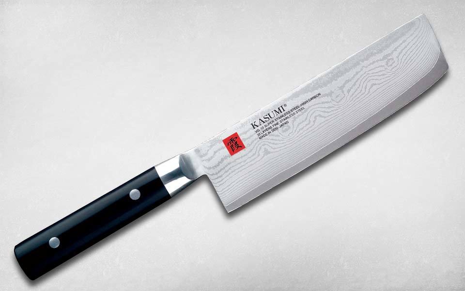 Нож-топорик для овощей Накири 170 мм Kasumi 84017, сталь VG-10, рукоять дерево нож для чистки овощей opinel 115 деревянная рукоять блистер нержавеющая сталь розовый